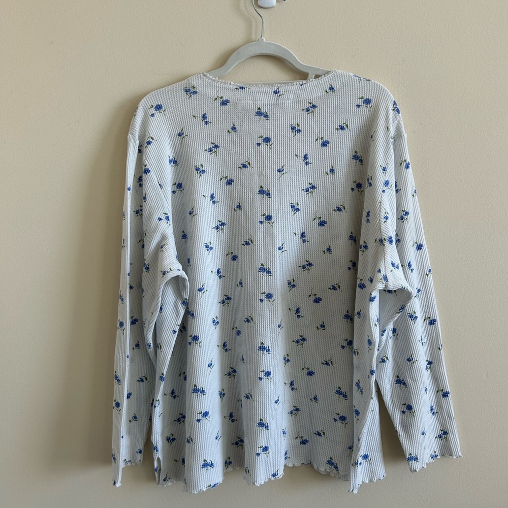 Delicates Waffle Knit PJ Top - Picture 2 of 6